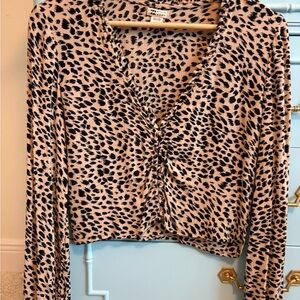 Billabong Leopard Print Top - Black and Tan